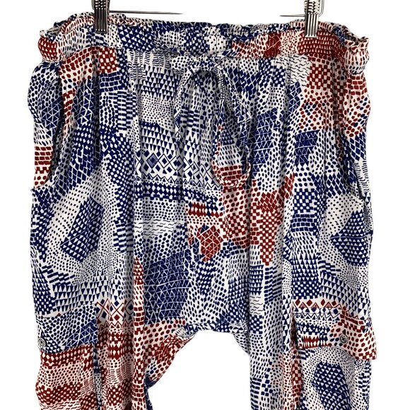 Hei Hei Anthropologie Nouveau Harem Jogger Pants‎ Size XL Xlarge  Red Blue - Picture 3 of 11